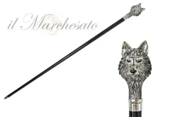 Discount Il Marchesato 925 lupo placcato in argento - bastone da passeggio