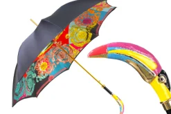Clearance Il Marchesato Artisan Italian Umbrella with Luxurious Hand-Enameled Toucan Handle
