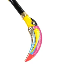 Clearance Il Marchesato Artisan Italian Umbrella with Luxurious Hand-Enameled Toucan Handle