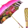 Discount Il Marchesato Artisan Pink Floral Umbrella with Crystal Handle & Exquisite Hand-Pain