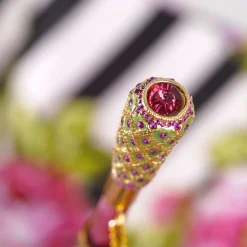 Discount Il Marchesato Artisan Pink Floral Umbrella with Crystal Handle & Exquisite Hand-Pain