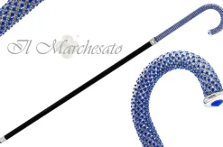 Sale Il Marchesato Bastone brillante - Cristalli zaffiro su ottone placcato argento925