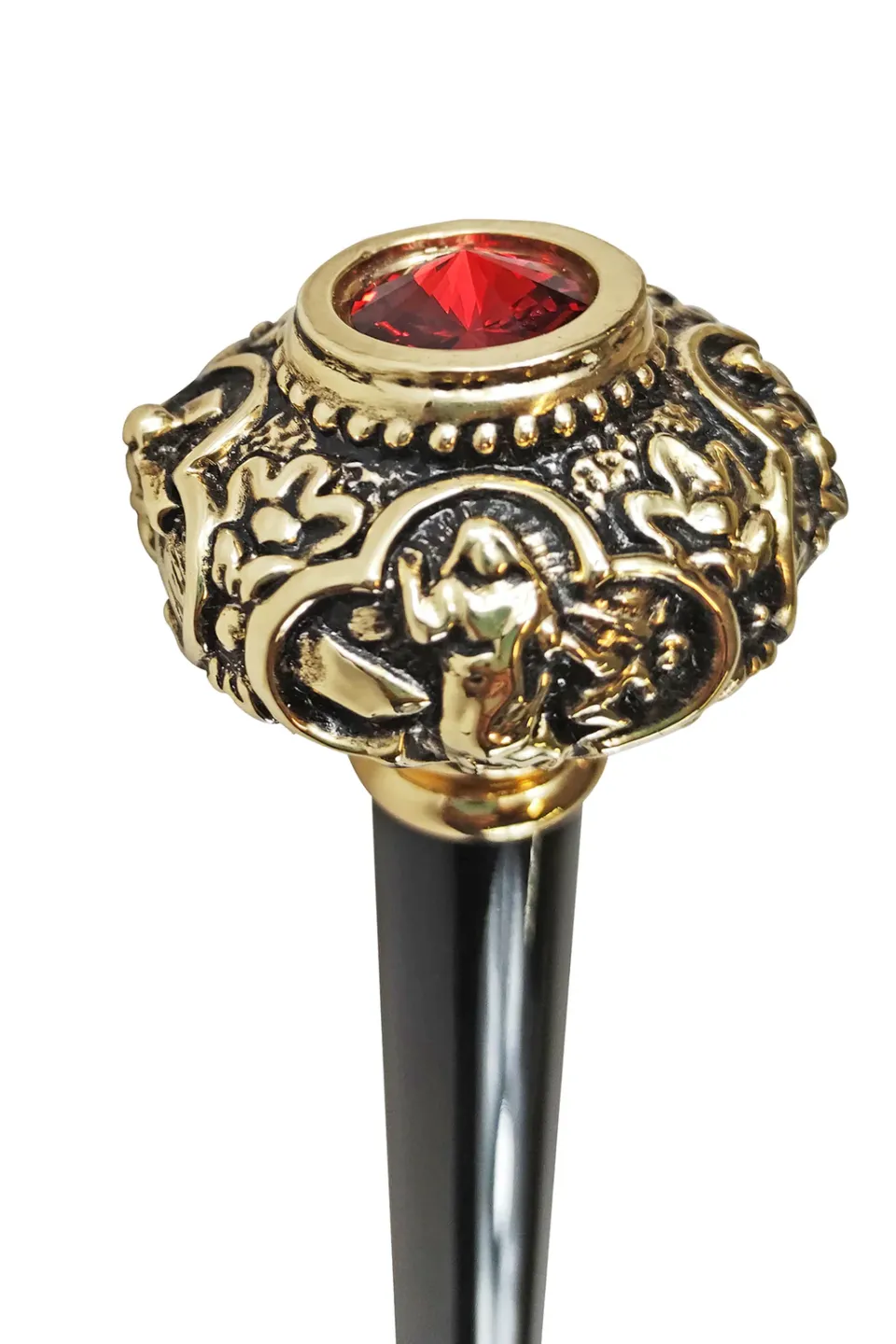 Best Il Marchesato Bastone con figure religiose e cristallo Rosso