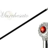 Outlet Il Marchesato Bastone con pomolo argentato - pietra rossa