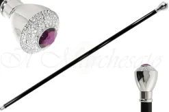 Clearance Il Marchesato Bastone da cerimonia elegante con pomolo abbellito con cristalli e ame