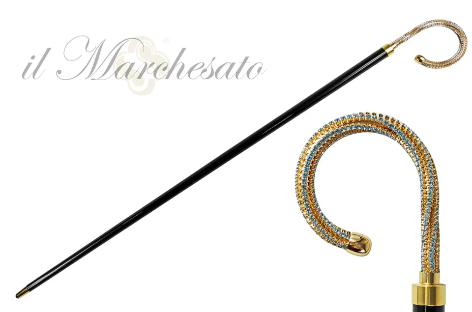 Sale Il Marchesato Bastone da collezione con cristalli Acquamarina