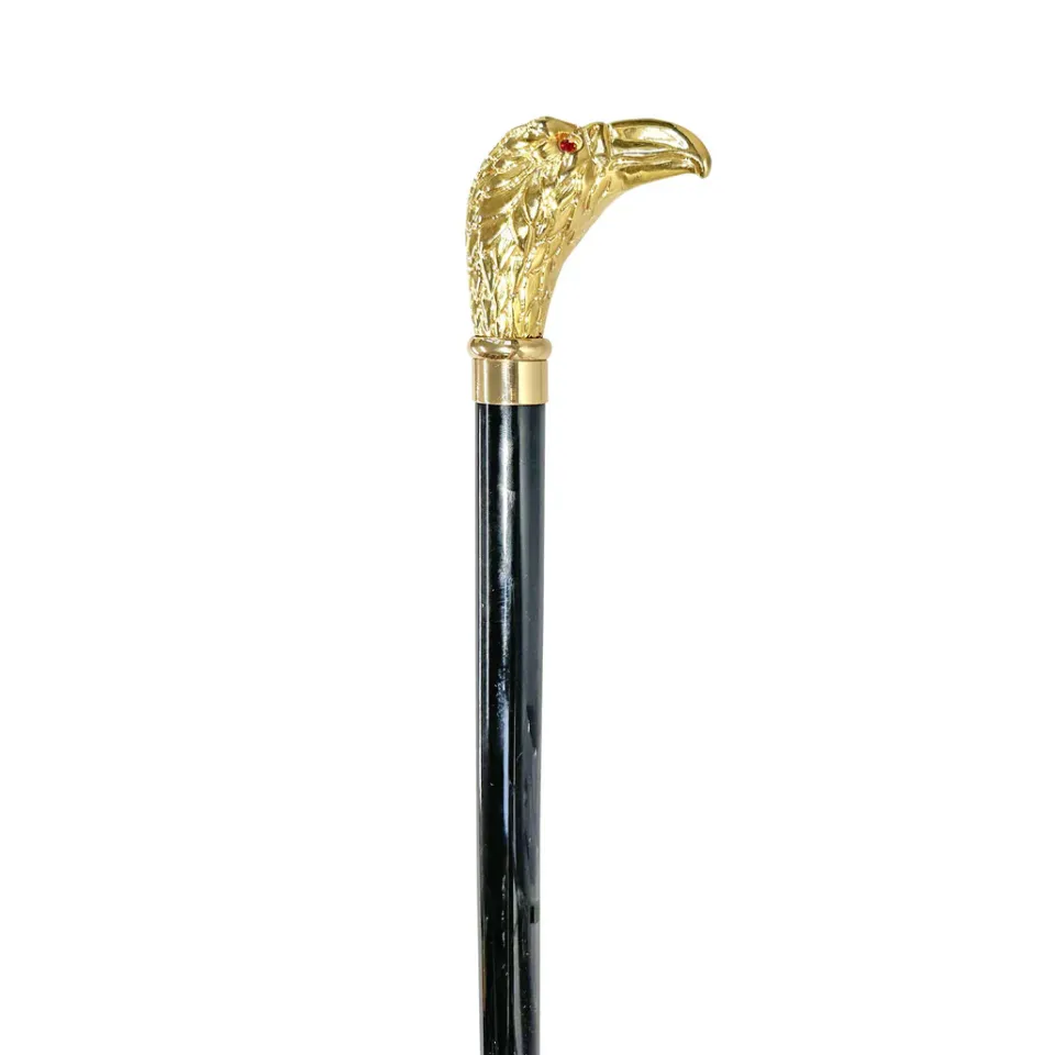 Best Il Marchesato Bastone da passeggio Aquila fatto a mano con pietra rossa - placcato o