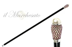Outlet Il Marchesato Bastone da passeggio Con Perla e strass Fucsia