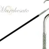 Clearance Il Marchesato Bastone da passeggio con manico placcato argento, pieno di strass verd