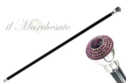 Discount Il Marchesato Bastone da passeggio di lusso - pomolo con cristalli fucsia
