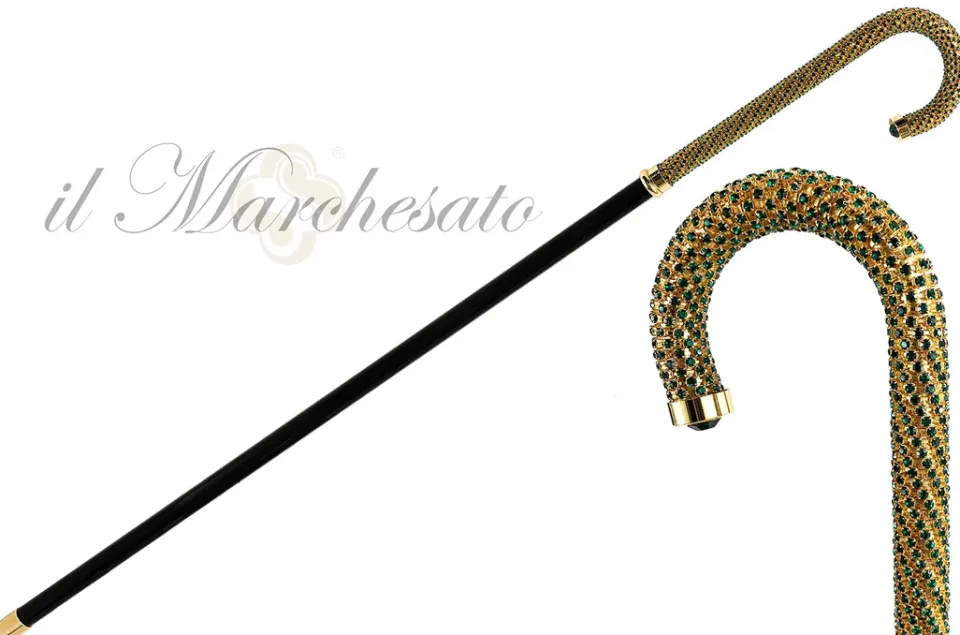 Clearance Il Marchesato Bastone da passeggio di lusso tempestato di centinaia di cristalli di