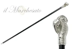 Clearance Il Marchesato Bastone da passeggio esclusivo con argentato in argento 925 RAM