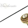 Discount Il Marchesato Bastone da passeggio fine ed elegante con topazio e cristalli neri