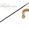 Online Il Marchesato Bastone da passeggio incrostato con cristalli multicolori rossi e aran
