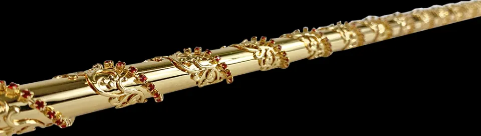 Clearance Il Marchesato Bastone da passeggio 24k placcato oro di lusso con cristalli Siam