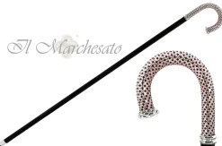 New Il Marchesato Bastone da passeggio luminoso - Cristalli Siam su ottone