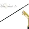 Clearance Il Marchesato Bastone da passeggio per uomo - robusta maniglia in ottone 24k placcat