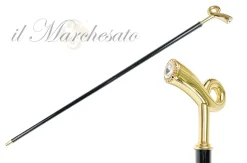 Clearance Il Marchesato Bastone da passeggio per uomo - robusta maniglia in ottone 24k placcat