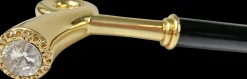 Clearance Il Marchesato Bastone da passeggio per uomo - robusta maniglia in ottone 24k placcat