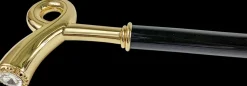 Clearance Il Marchesato Bastone da passeggio per uomo - robusta maniglia in ottone 24k placcat