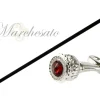 Online Il Marchesato Bastone da passeggio robusto con cristallo Swarovski rosso