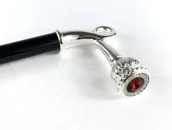 Online Il Marchesato Bastone da passeggio robusto con cristallo Swarovski rosso
