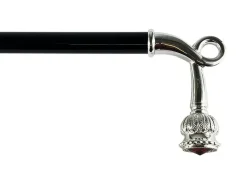 Online Il Marchesato Bastone da passeggio robusto con cristallo Swarovski rosso