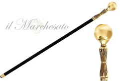 Online Il Marchesato Bastone da passeggio robusto ed elegante - sfera in ottone a specchio