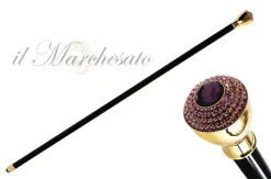 Discount Il Marchesato Bastone di lusso - pomo con cristalli di fucsia