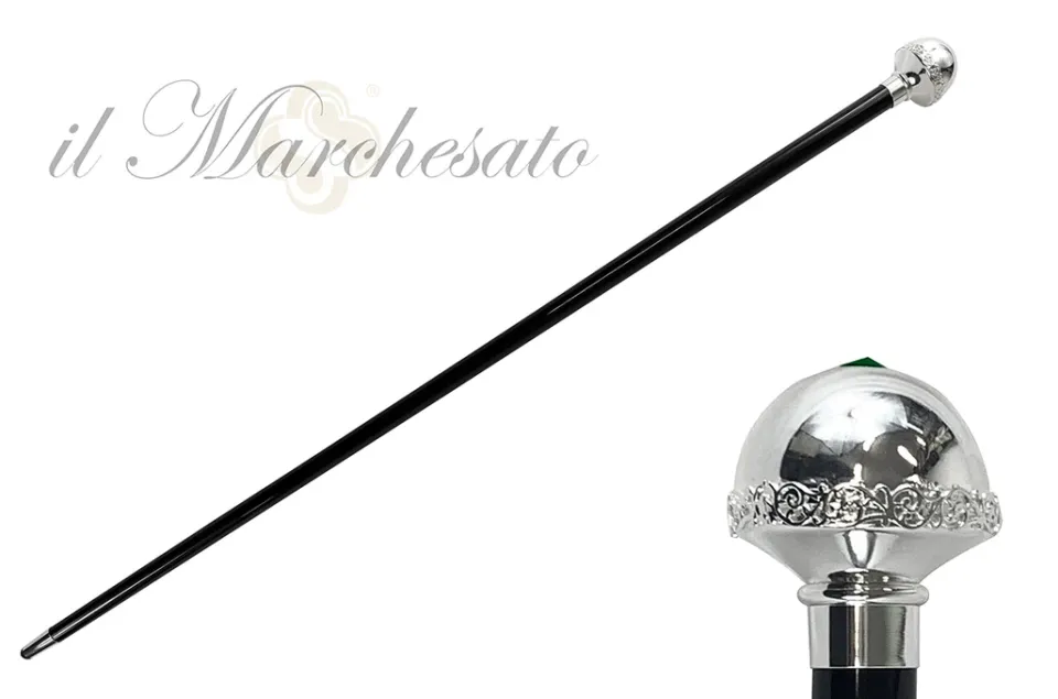 Online Il Marchesato Bastone elegante con pomolo placcato argento