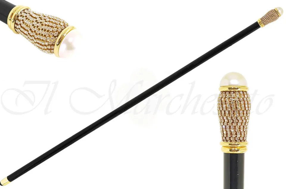 Hot Il Marchesato Bastone Mylord raffinato con cristalli e perla