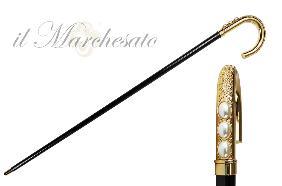 Sale Il Marchesato Bastone placcato oro 24K con perle