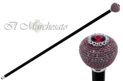 Fashion Il Marchesato Bastone Pomolo argentato con cristalli di Siam