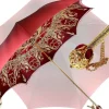 Outlet Il Marchesato Beautiful Red Women's Umbrella con Stampato Peacock Design Hight Quality Luxury Umbrella