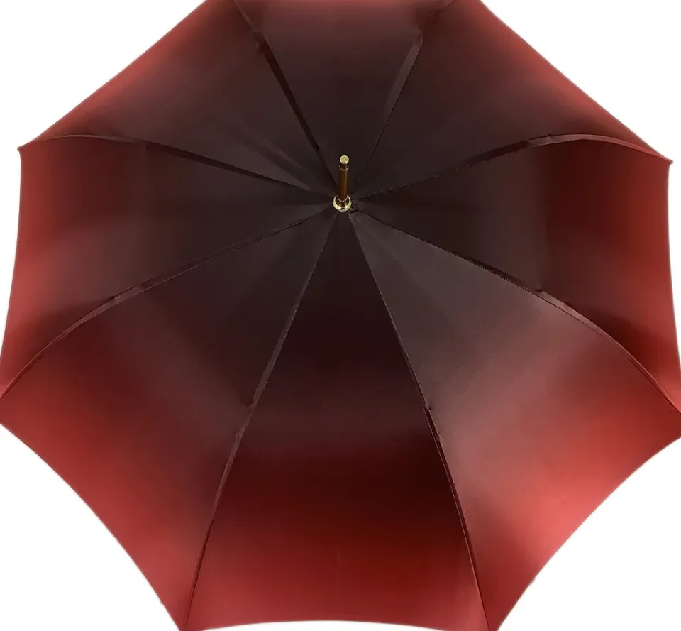 Outlet Il Marchesato Beautiful Red Women's Umbrella con Stampato Peacock Design Hight Quality Luxury Umbrella