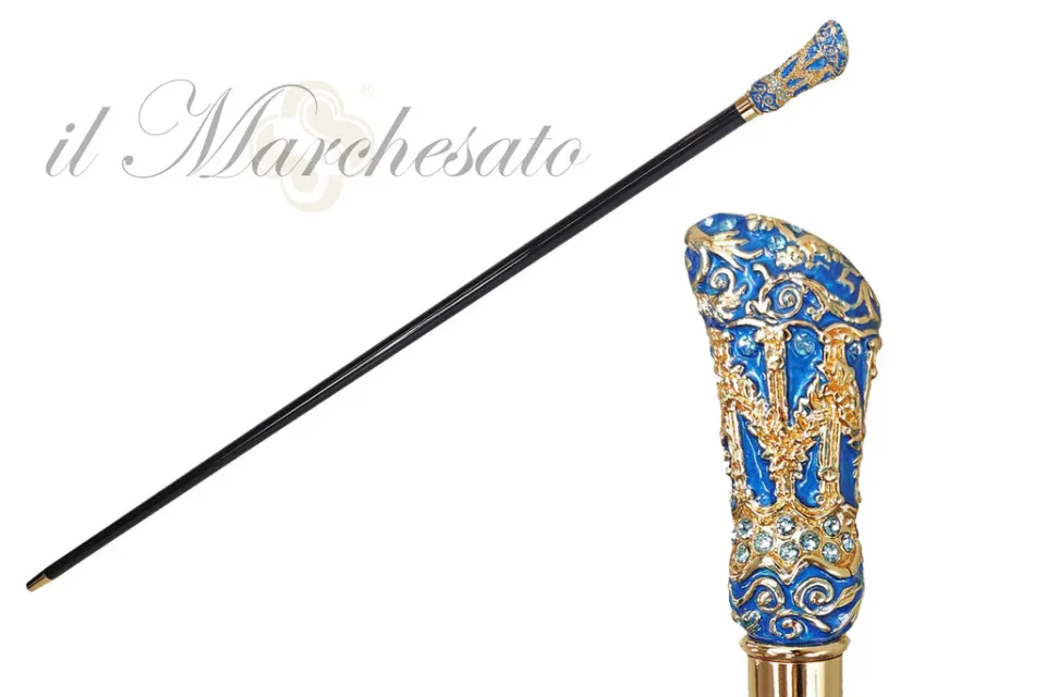 New Il Marchesato Belle Epoque Vintage Walking Stick - 24k Goldlated