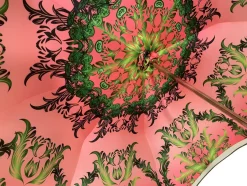 New Il Marchesato Bellissima Ombrella da donna rossa con ombrello di lusso di qualità alta di design di pavone stampato