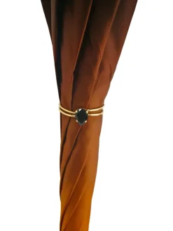 Sale Il Marchesato Bellissimo Doppio Baldacchino Ombrello in un Lussuoso di Color Marrone in Raso di Moda Ombrello
