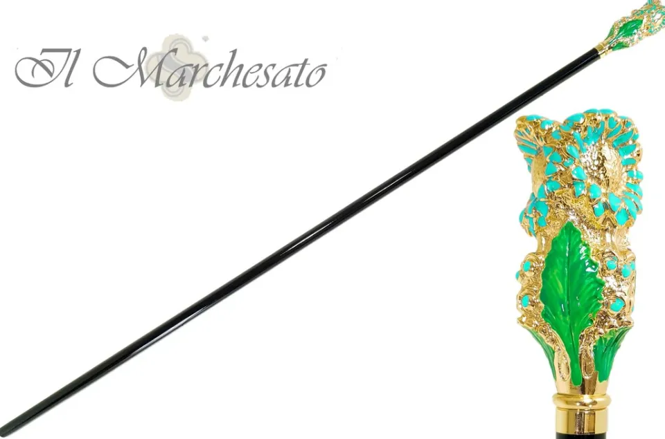Clearance Il Marchesato Bellissimo fiore smaltato - Bastone da passeggio