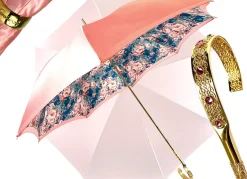 Fashion Il Marchesato Bellissimo ombrello a doppio tessuto in un lussuoso raso rosa