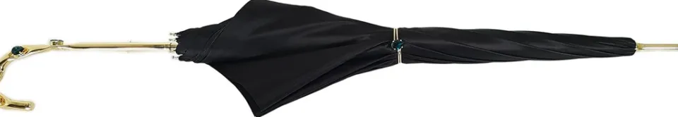 Online Il Marchesato Bellissimo ombrello a doppio tessuto in un lussuoso raso nero con fior