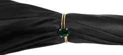 Online Il Marchesato Bellissimo ombrello a doppio tessuto in un lussuoso raso nero con fior