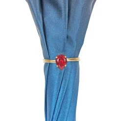 Best Il Marchesato Bellissimo ombrello con maniglia placcata in oro e grande cristallo rosso
