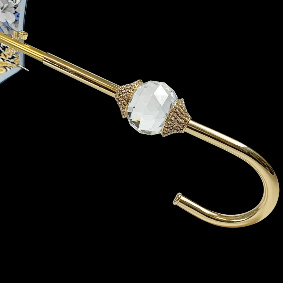 Outlet Il Marchesato Bellissimo Ombrello con Sfera di Cristallo Swarovski