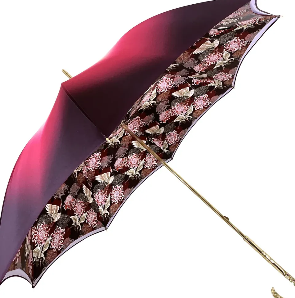 Hot Il Marchesato Bellissimo ombrello doppio tessuto - Design esclusivo con aironi