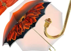 Hot Il Marchesato Bellissimo ombrello in un Lussuoso Raso Arancione