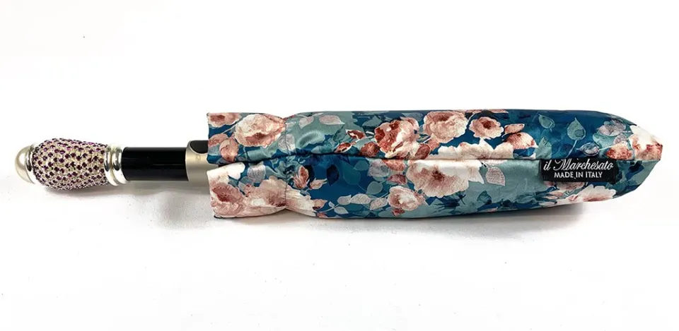 Online Il Marchesato Bellissimo ombrello pieghevole con stampa floreale