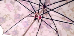 Outlet Il Marchesato Bellissimo parasole rosa fiorito
