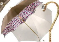 New Il Marchesato Bell'ombrello delle donne rosso con progetto di pavone stampato ombrello di lusso di qualità di Hight