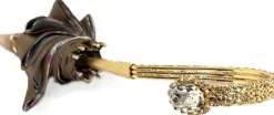 New Il Marchesato Bell'ombrello delle donne rosso con progetto di pavone stampato ombrello di lusso di qualità di Hight